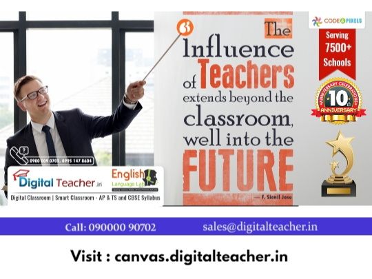 Influence of Teachers extends beyond the classroom well into the FUTURE. -DgitalTeacher Hyd