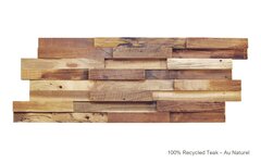 Recycled 3D Teakwood Wall Panels - Au Naturel (Available in Case