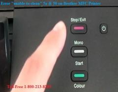 Error unable to clean 5a &amp; 50 on Brother MFC Printer -