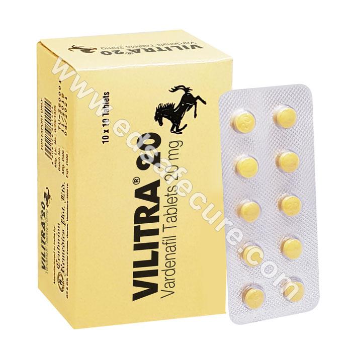 Buy Vilitra 20(Vardenafil) Mg Tablets | 50% OFF | Edsafecure