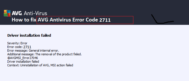 How you can Resolve AVG Antivirus Error Code 2711? - Www.Avg.com