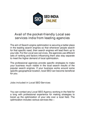 Avail of the pocket-friendly Local seo services india from leadi