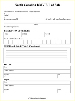 Use Bill of Sale Forms in North Carolina for Successful Legal Transactions