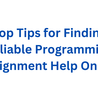 Top Tips for Finding Reliable Programming Assignment Help Online