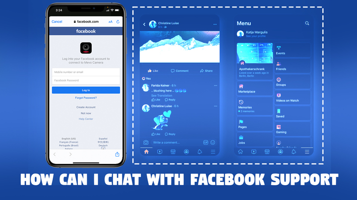 How can I chat with Facebook support?