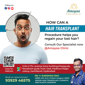  Fue hair transplant in gachibowli | hyderabad - Ameyaa clinic