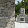 What are the advantages of using stone for a fireplace wall compared to other materials?