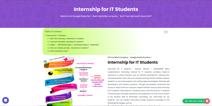 internship for it students