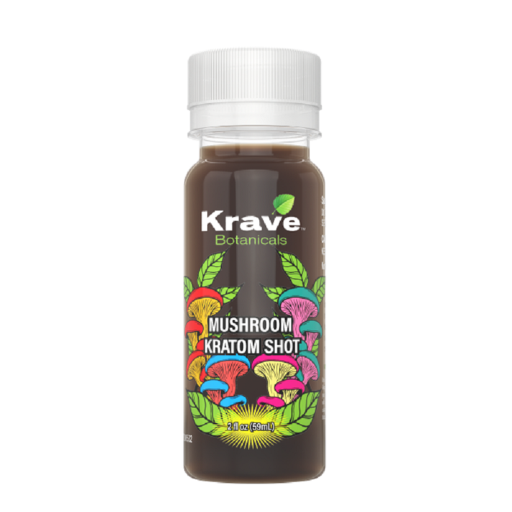 Krave Botanicals Mushroom Kratom 2oz Shots-12pk