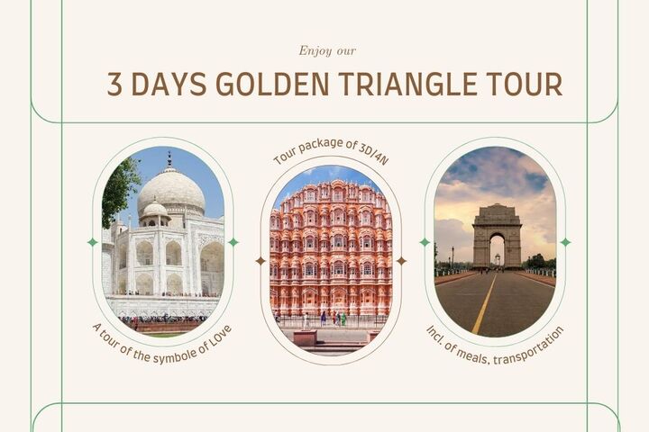 Golden triangle tour 3 days by India Taj Tours Company.