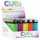 NEON ZY-2C CUE II Translucent Five Color Disposable Flint Lighter 50pk