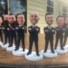 Personalized bobblehead doll wedding cake topper