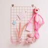 PIKIFY DIY Steel Grid Photo Frame for Wall, Multi Functional Creative Mesh Wall Grid [85*55cm-PINK]