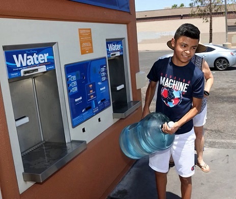 Máquina expendedora de agua de monedas