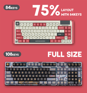 75 Percent Colored Hot Swappable RGB Wireless Mechanical Keyboard