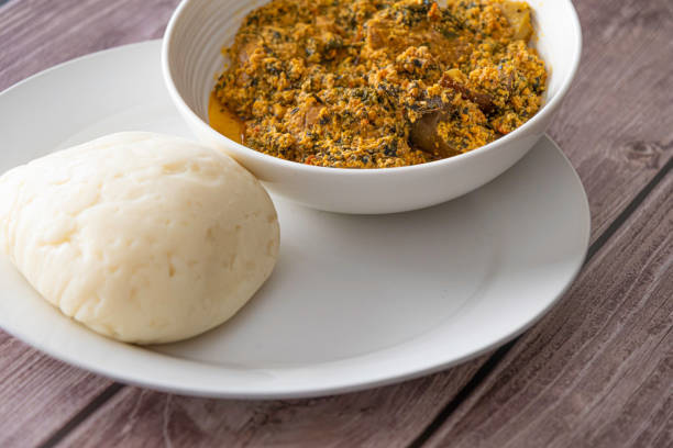 Recipe For Yam Balls With Pounded Yam & Egusi Soup