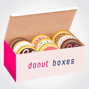 Customized printed donut boxes with unique elements 