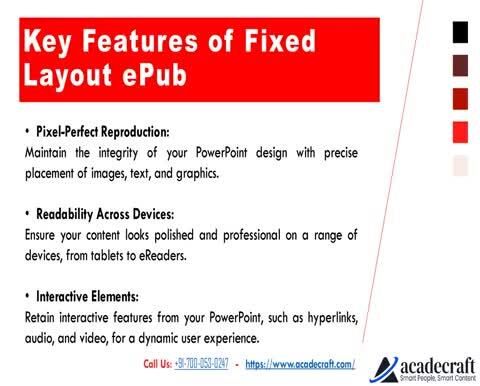 Fixed layout epub conversion services