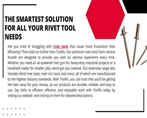 The Smartest Solution for All Your Rivet Tool Needs