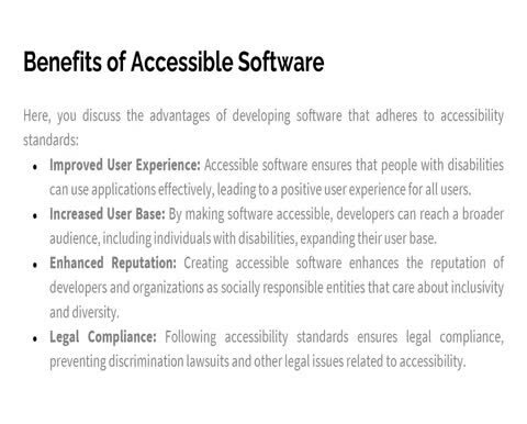The Role of Accessibility in Software Development