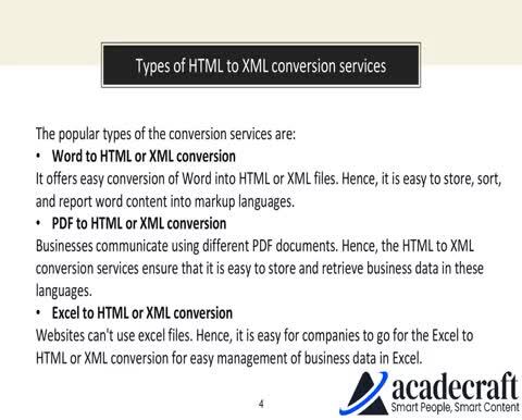 html to xml conversion service
